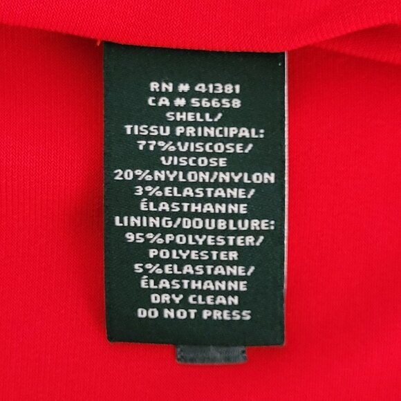 Lauren By Ralph Lauren Halter Neck Midi Dress Size 12 Vibrant Red Cocktail Party - Picture 7 of 7